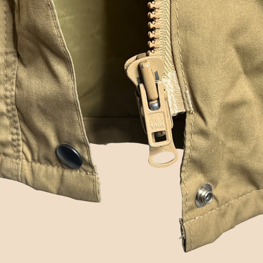 ibex Jacket Hoodie Beige Cotton Nylon Lining Zip Around Pockets Adjustable Plaid - Picture 7 of 9